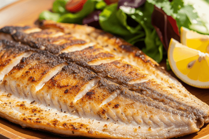سمك زبيدي مشوي بالفرن بتتبيلة الليمون والأعشاب
